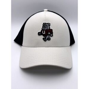 Under Armour Mens Iso-Chill Trucker Hat White Black Bulldog Mascot OSFM Sample